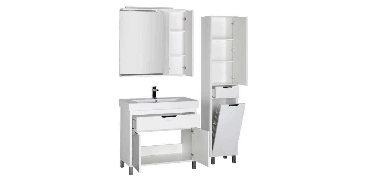 Комплект мебели Aquanet Гретта 90 белый 00179244 - Вид №2