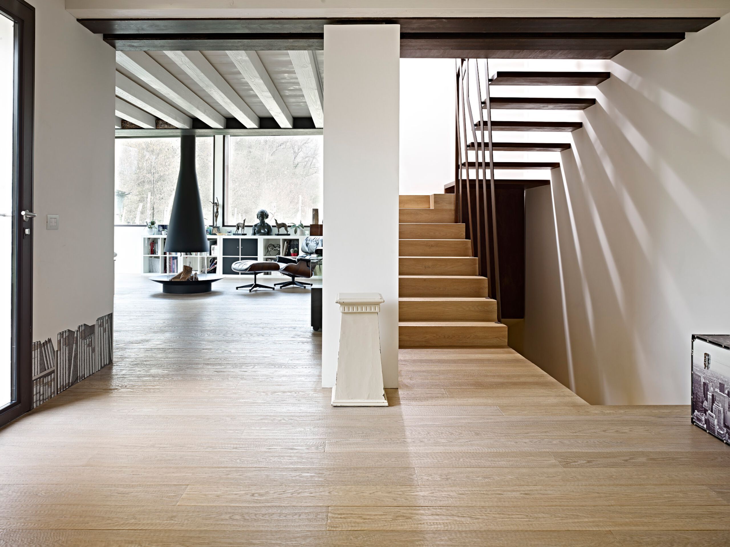 Биосовместимая трехслойная деревянная лестница Fiemme Tremila SCALA CON PEDATA A FILO ALZATA ARCH-00150403 - Вид №12