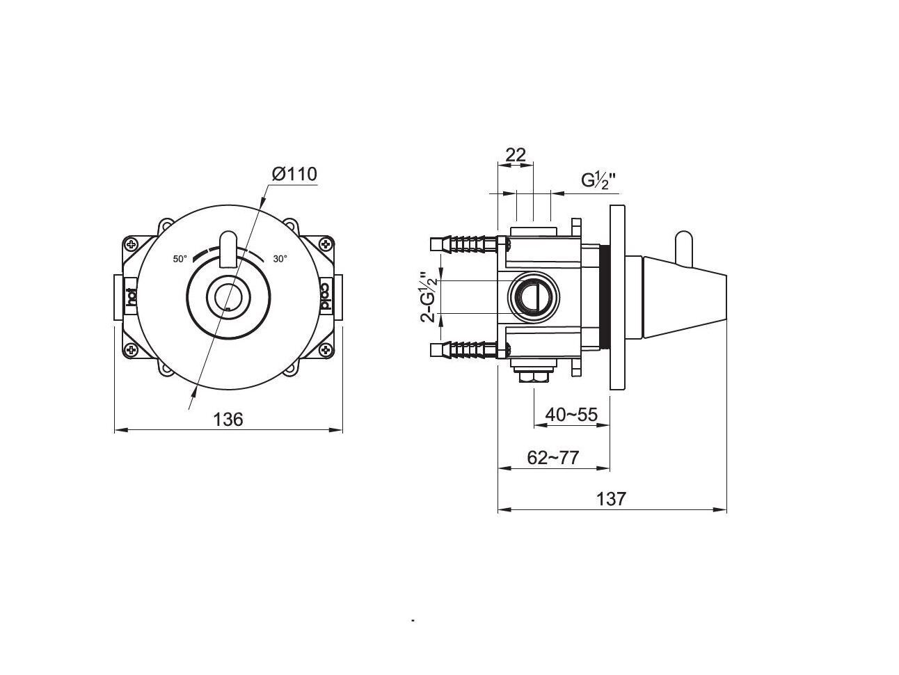 Смеситель для душа из нержавеющей стали JEE-O конус ARCH-00022534 - Вид №3