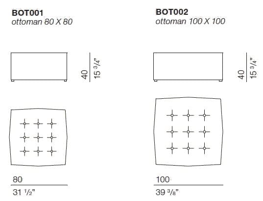 Квадратный пуф из ткани BODEMA BUTTON ARCH-00097482 - Вид №3