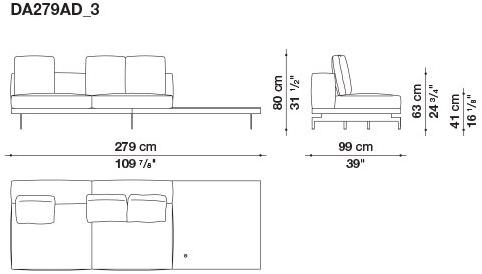 B&B Italia 3-х местный тканевый диван с шезлонгом Dock sun-id-1355318 - Вид №94