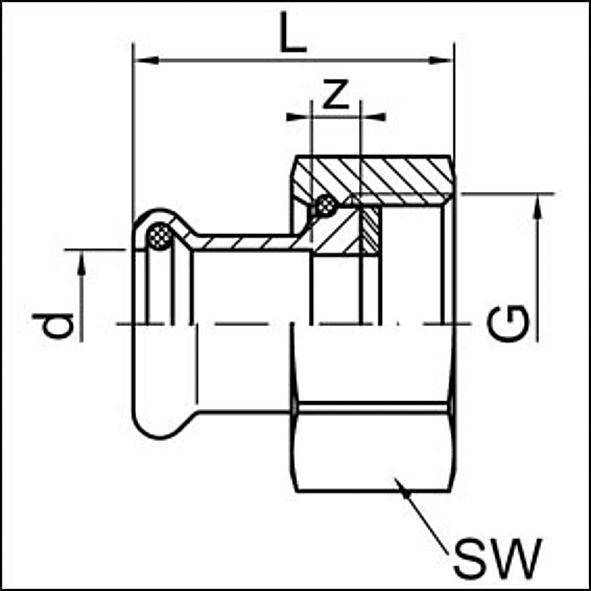 128359G352 SANHA 28359G SANHA-Therm Industry разъемн.соед.с плоск.упл. 35x2 мм  - Вид №1