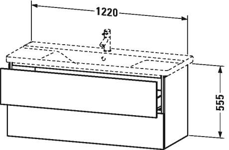 LC625301212 Тумбочка подвесная L-Cube #LC6253 1220 x 481 мм Дуб брашированный, натуральный шпон Duravit - Вид №2