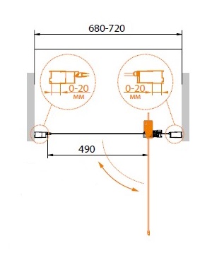 Душевая дверь в проем CEZARES RELAX-BA-1-70-P-Bi - Вид №2