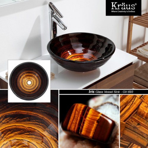 GV-693-19mm Накладная раковина на столешницу  прямоугольная Krausru  - Вид №3