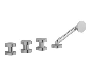 Смеситель для ванны с 4 отверстиями из нержавеющей стали с переключателем и ручным душем