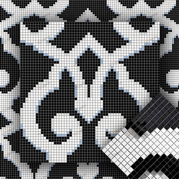 МОЗАИКА ИЗ СТЕКЛА MZ-07 BLACK ALMA ПАННО 15 MZ07BLACK