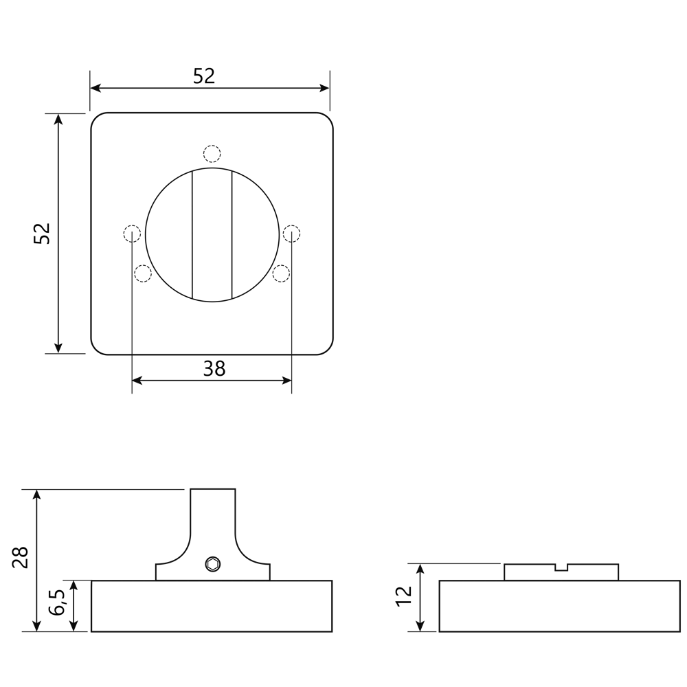 Завертка дверная квадратная Armex WC-3003 алюминий цвет никель STLM-2102075 - Вид №4