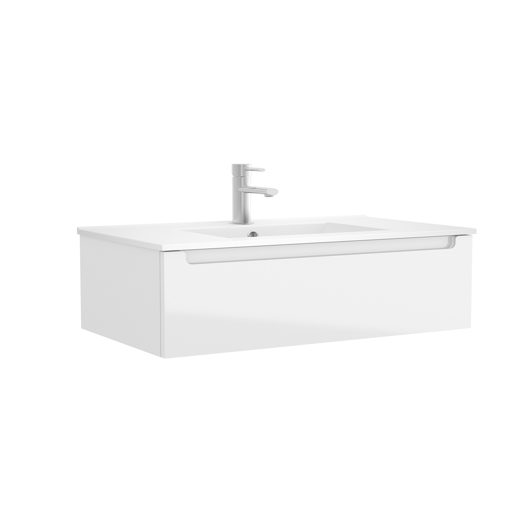 26657 SALGAR Мебель под умывальник MONTERREY 1000 1 металлический ящик GLOSS WHITE 997 x 270 x 450 мм Глянцевый белый 