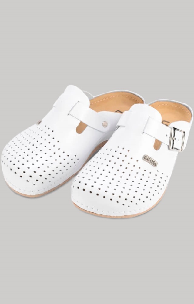 61963 Сабо "Leon" мужские белые LEON  Медицинская обувь  размер 44  - Вид №1