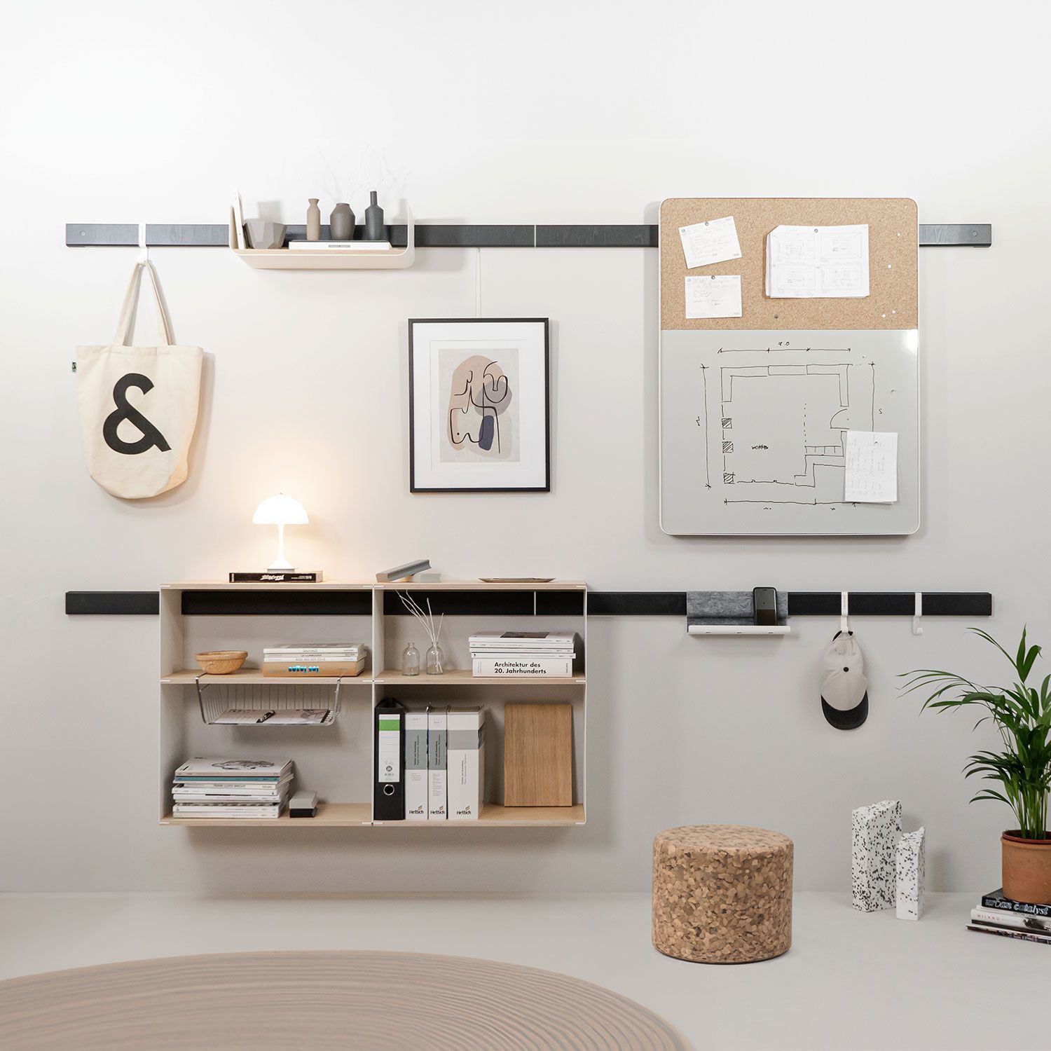 Деревянная система настенных полок с доской и доской объявлений Variand Furniture H03 ARCH-00029423 - Вид №3