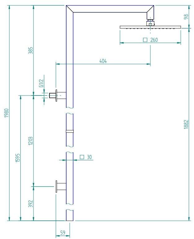 ZAZZERI Настенная душевая стойка с ручным душем Soqquadro sun-id-1399708 - Вид №1