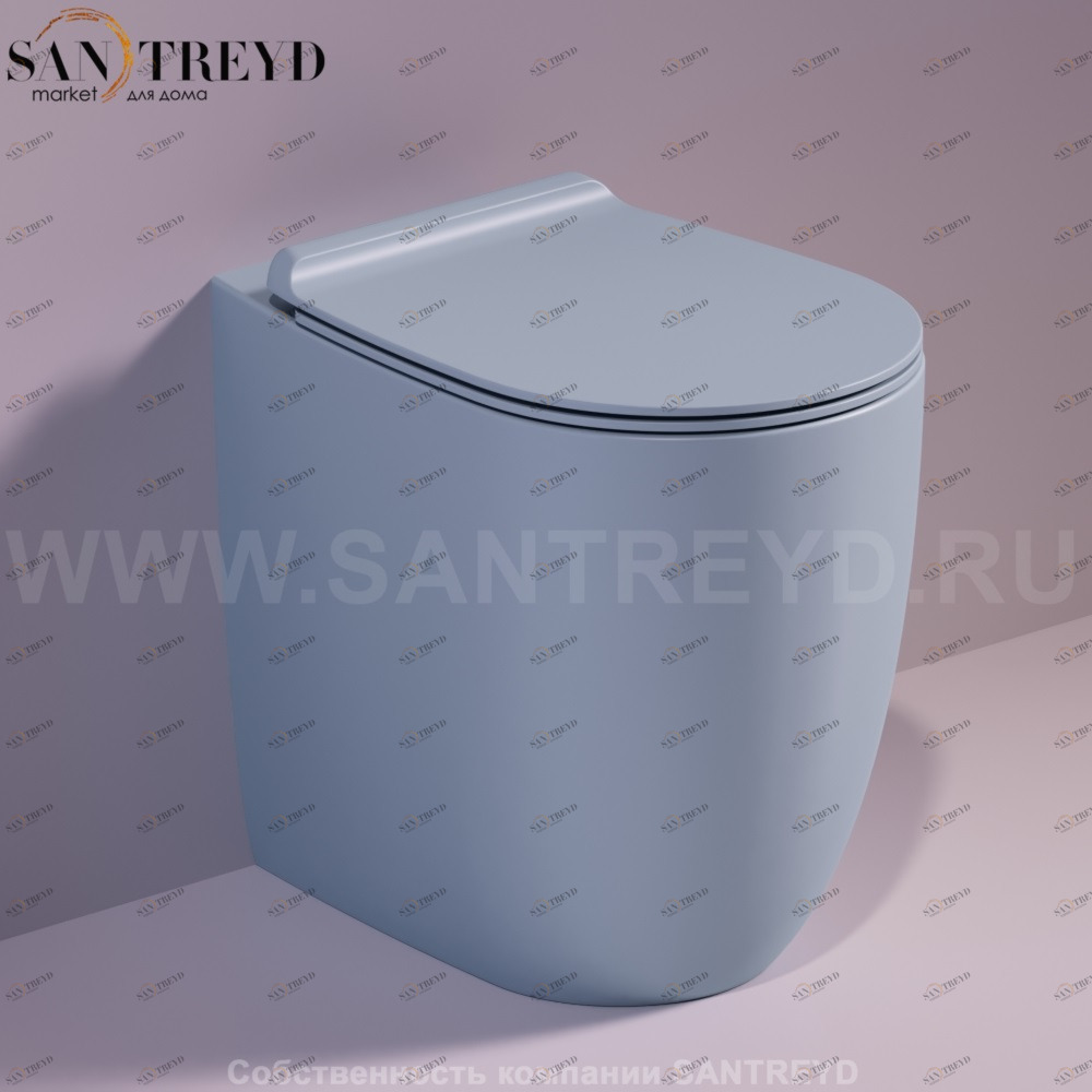 VI21TELAMATT Приставной унитаз напольный Синий Simas Vignoni Италия