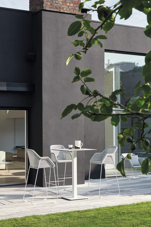 Барный стул белый шнур 2мм с оттенком белого Manutti Mood MNST633 - Вид №1