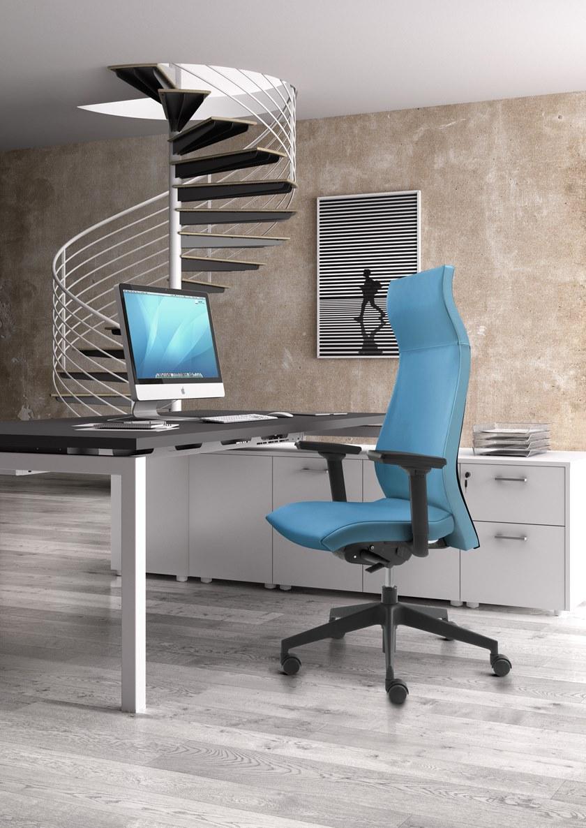 Leyform Поворотное офисное кресло из кожи с подлокотниками sun-id-1502125 - Вид №4