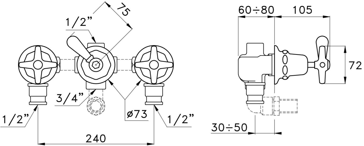 RUBINETTERIE STELLA Смеситель для ванны / смесителя для душа Italica It01301 - Вид №1