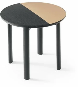 Calligaris Круглый журнальный столик из фанерованного дерева и зеркального стекла Bam Cs5128-p