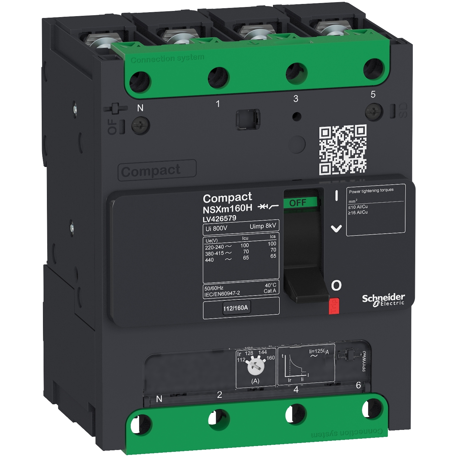 LV426375 Силовой автомат NSXm, 36кА, 4P, 63А Schneider Electric Compact 