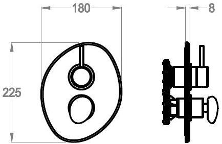 Fir Italia Смеситель для душа с переключателем Synergy stone 95 9550198 - Вид №1
