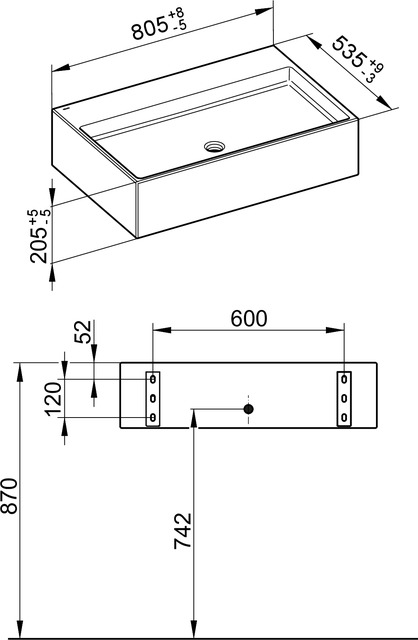 39062908000 Керамический умывальник KEUCO Edition 90 - Вид №3
