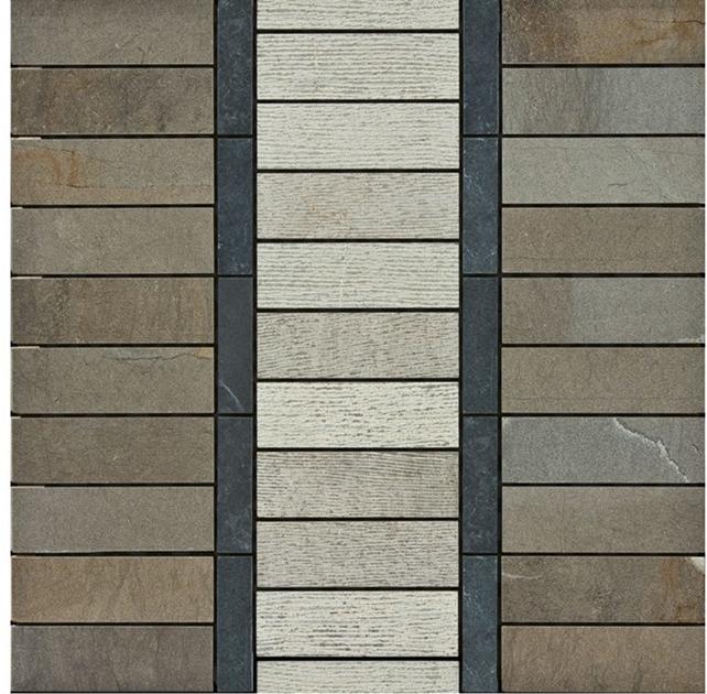 Ideamarmo Мозаика из сланца и камня фоссена Strip Stp 401 - Вид №1