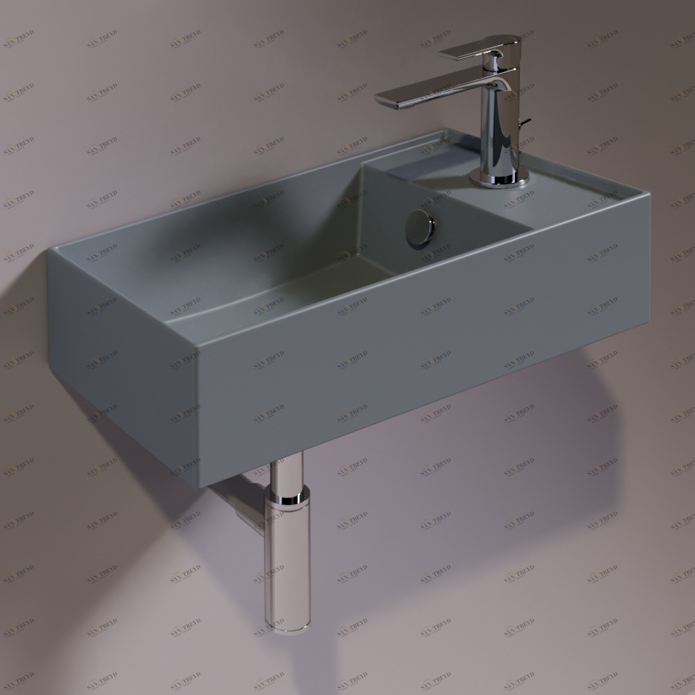 AG50CEMENTOMATT Подвесная раковина настенная прямоугольная Simas Agile серая