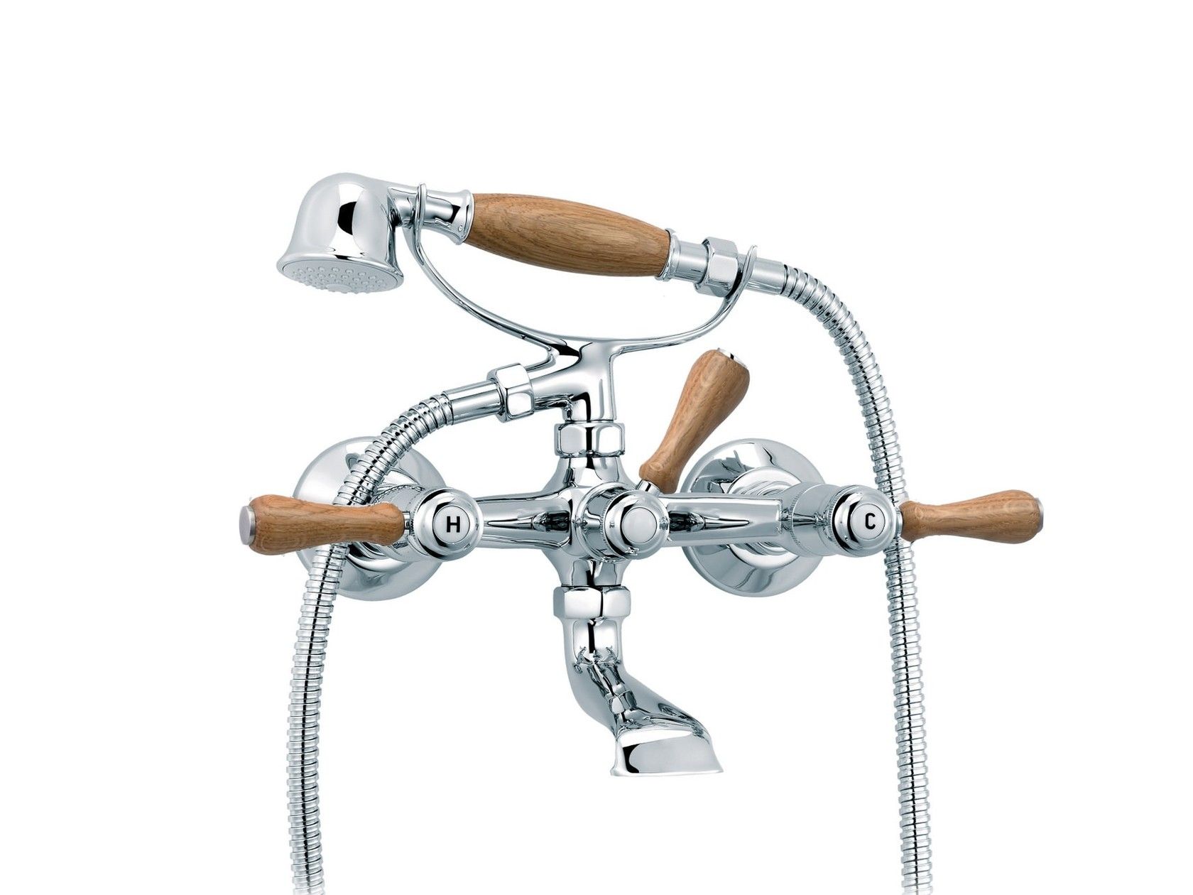 Смеситель для ванны с 2 отверстиями и ручным душем rvb 1935 WOOD ARCH-00096855 - Вид №1