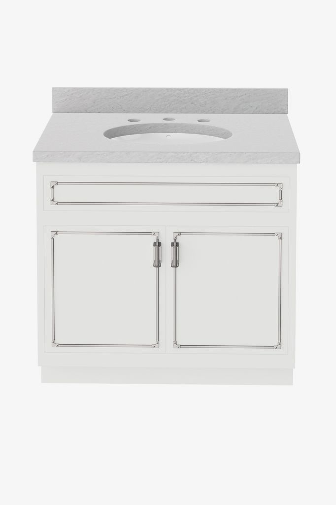 PLVN03 Одинарный умывальник Pullman с оборудованием 37 "x 24 1/2" x 34 1/2 "с плитой, фартуком 4" x 3/4 "и раковиной Saxby Waterworks 