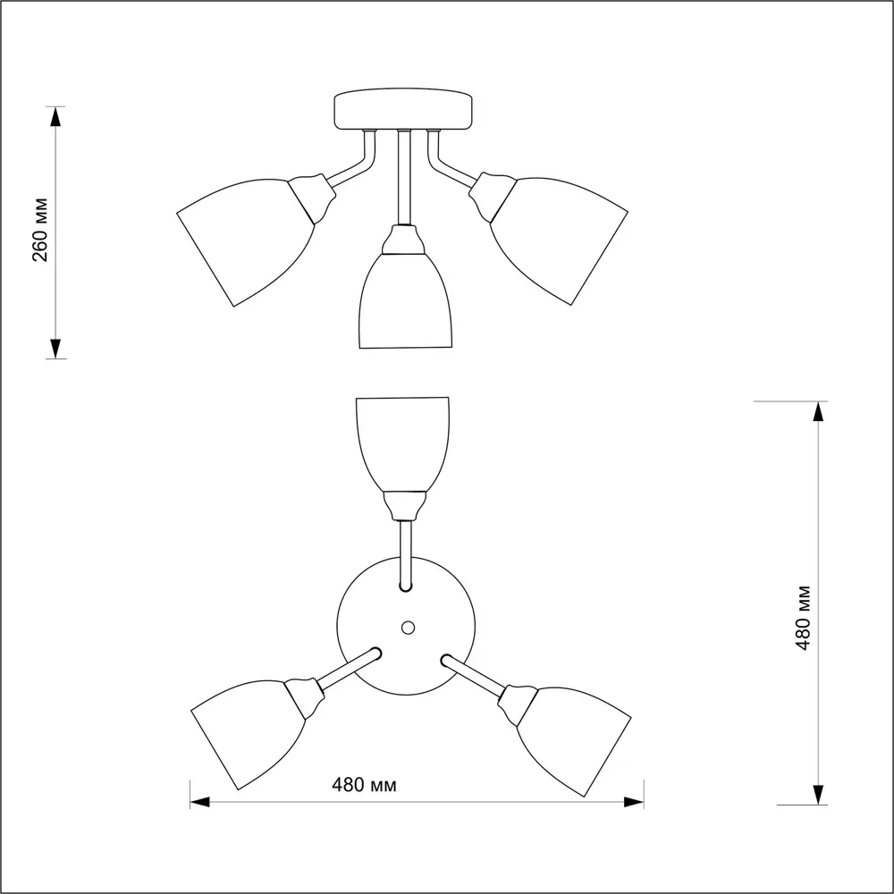 Люстра потолочная Вьюнок 3 лампы 10 м² цвет черный/белый РОССВЕТ STLM-2070813 - Вид №13