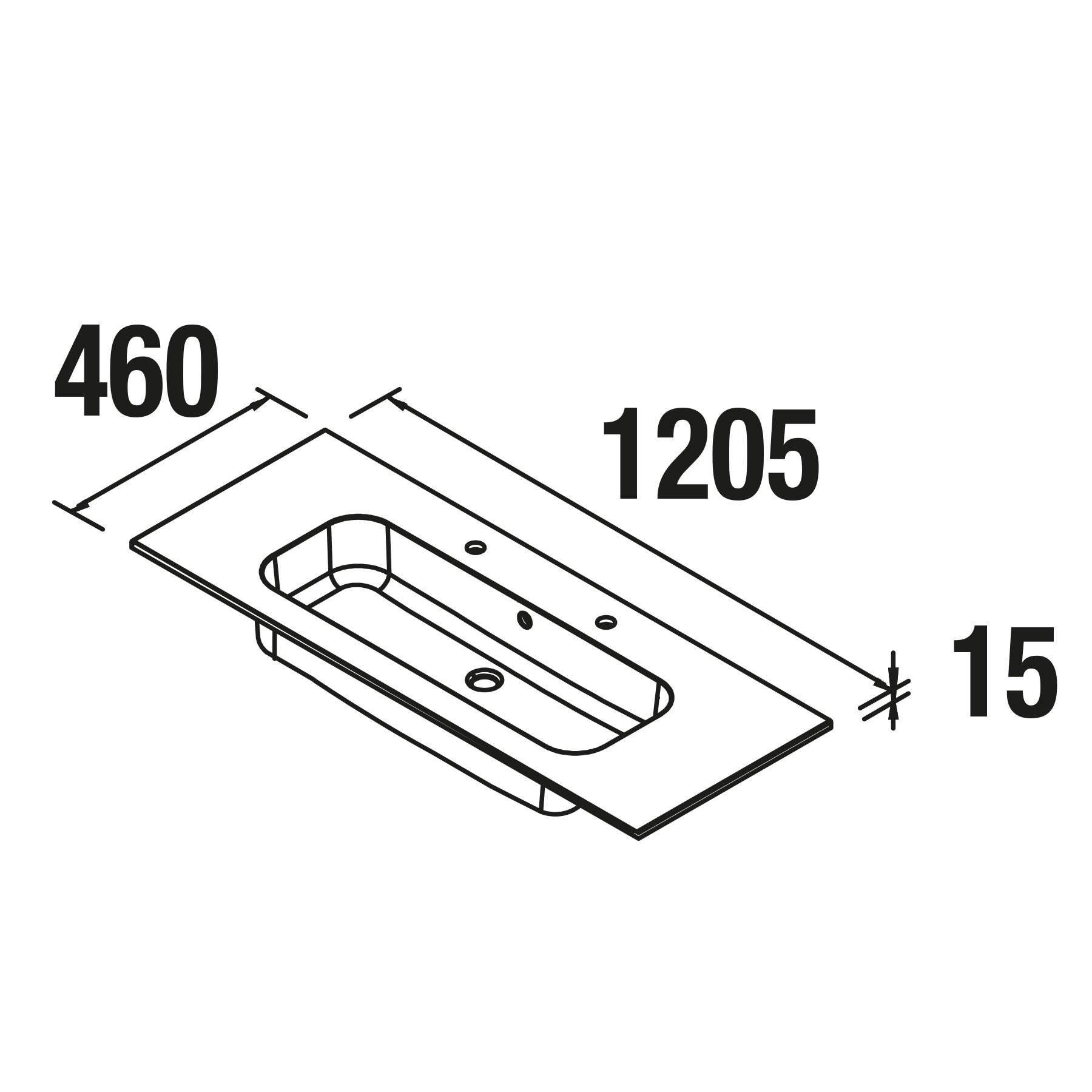 21073 SALGAR Раковина SOFIA 1205 1 раковина и 2 смесителя MINERALMARMO 1205 x 15 x 460 мм - Вид №1