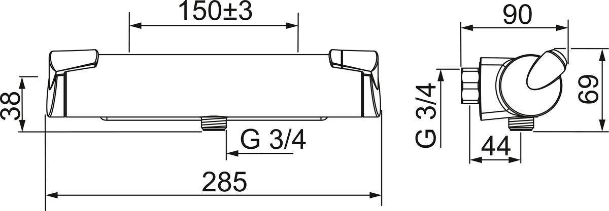 Oras 7161 Смеситель для душа 7161 Optima Хром  - Вид №1