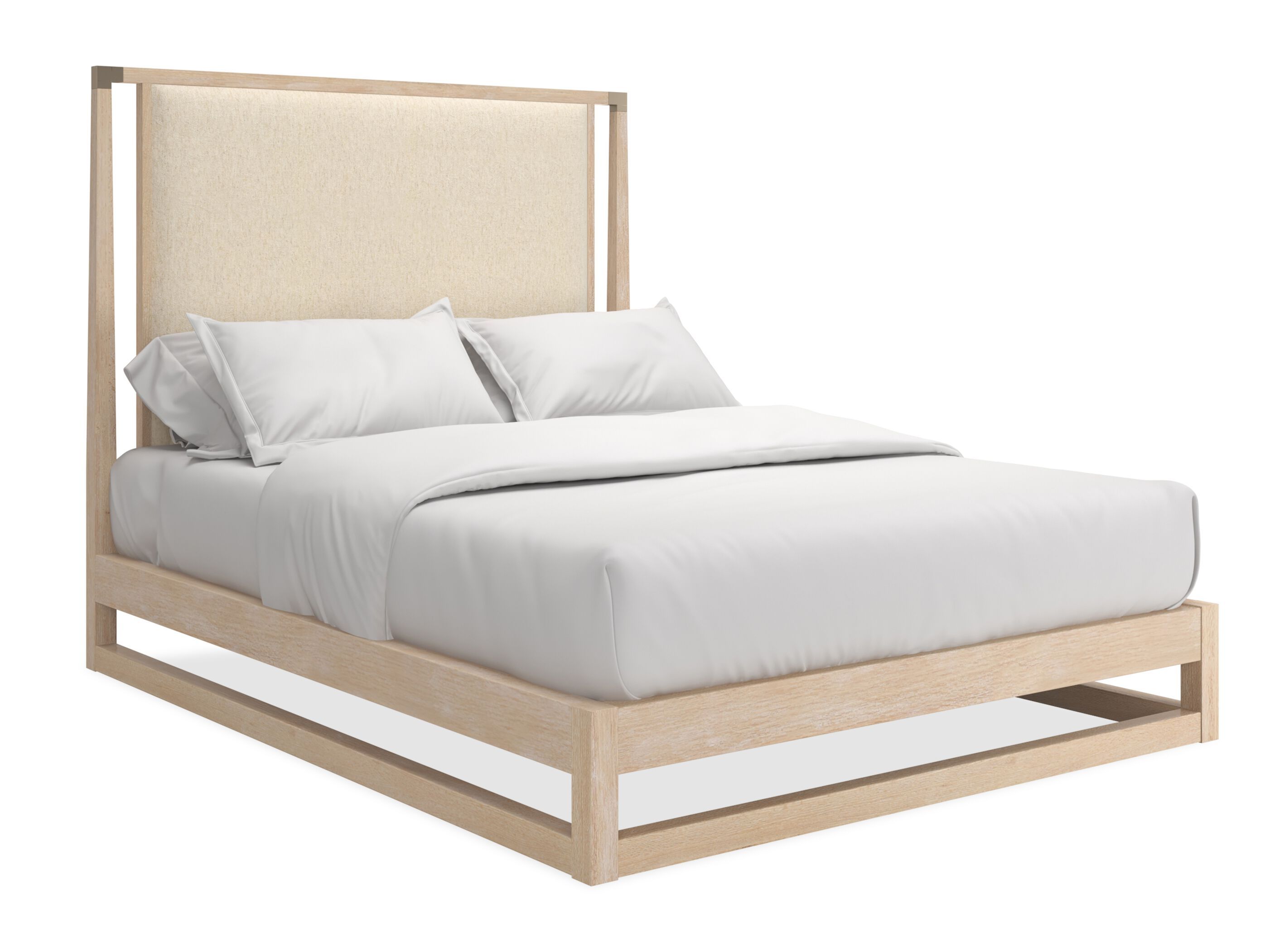 Кровать размера "queen-size" из дерева и ткани с мягким изголовьем Caracole PINSTRIPE UPH ARCH-00102142