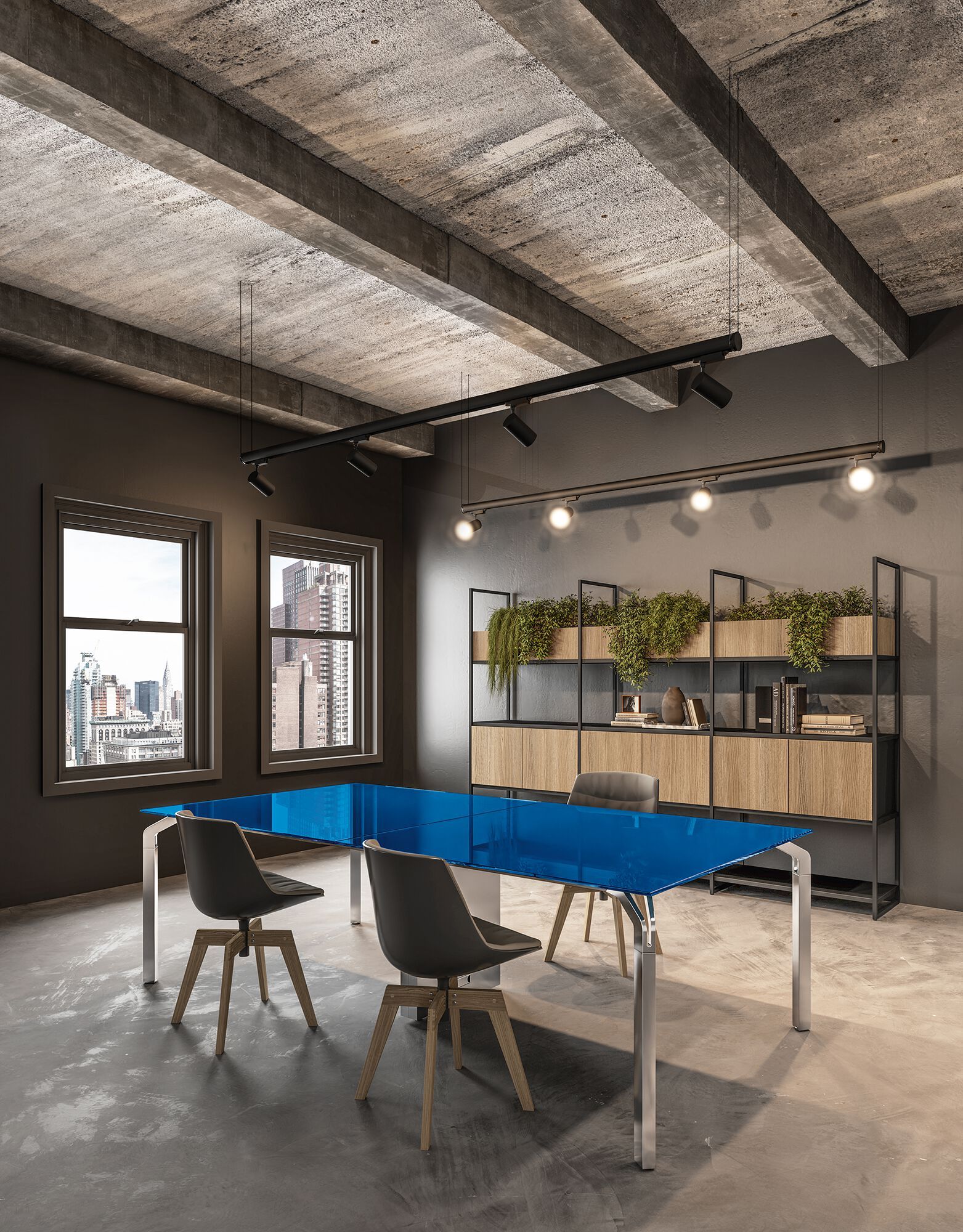 Модульный офисный книжный шкаф из дерева и металла About Office йога ARCH-00036222 - Вид №4