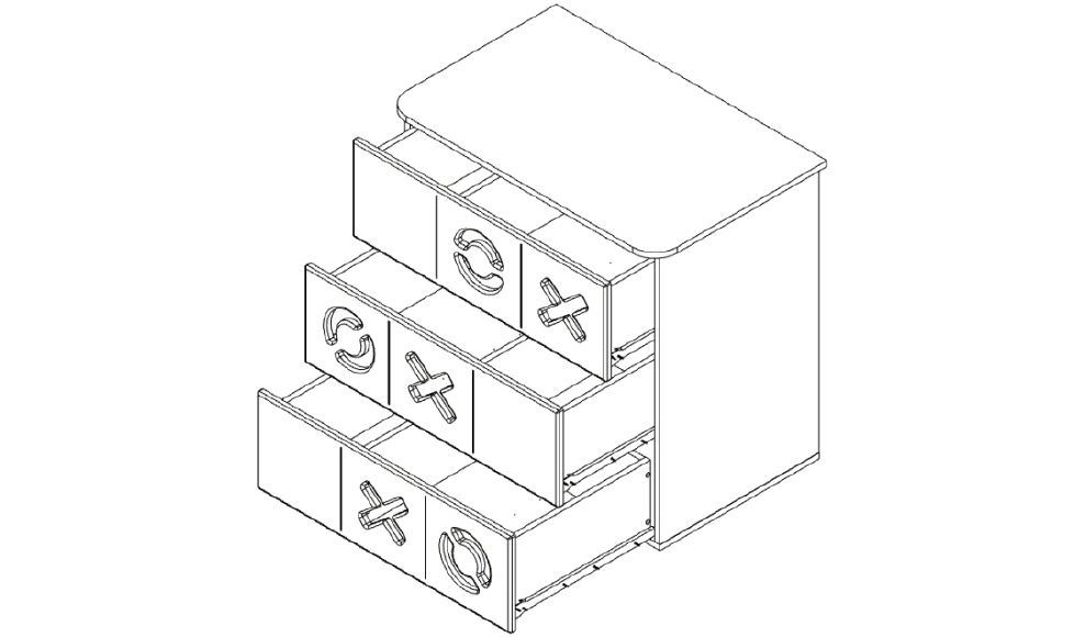 Комод детский с 3 ящиками и декором "Продленка" МАНДАРИН ПРОДЛЕНКА 178742 Белый;серый Santreyd  - Вид №4