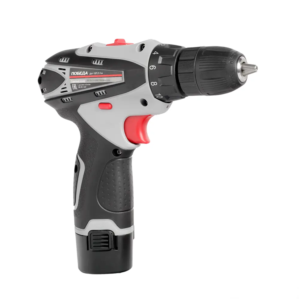 Дрель-шуруповерт аккумуляторная Победа ДА-12П/2 Ли, 12 В Li-ion 2х2 Ач STLM-2021408 - Вид №2