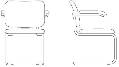 KNOLL Кресло консольное, обитое тканью, с подлокотниками Cesca™ sun-id-1433492 - Вид №1