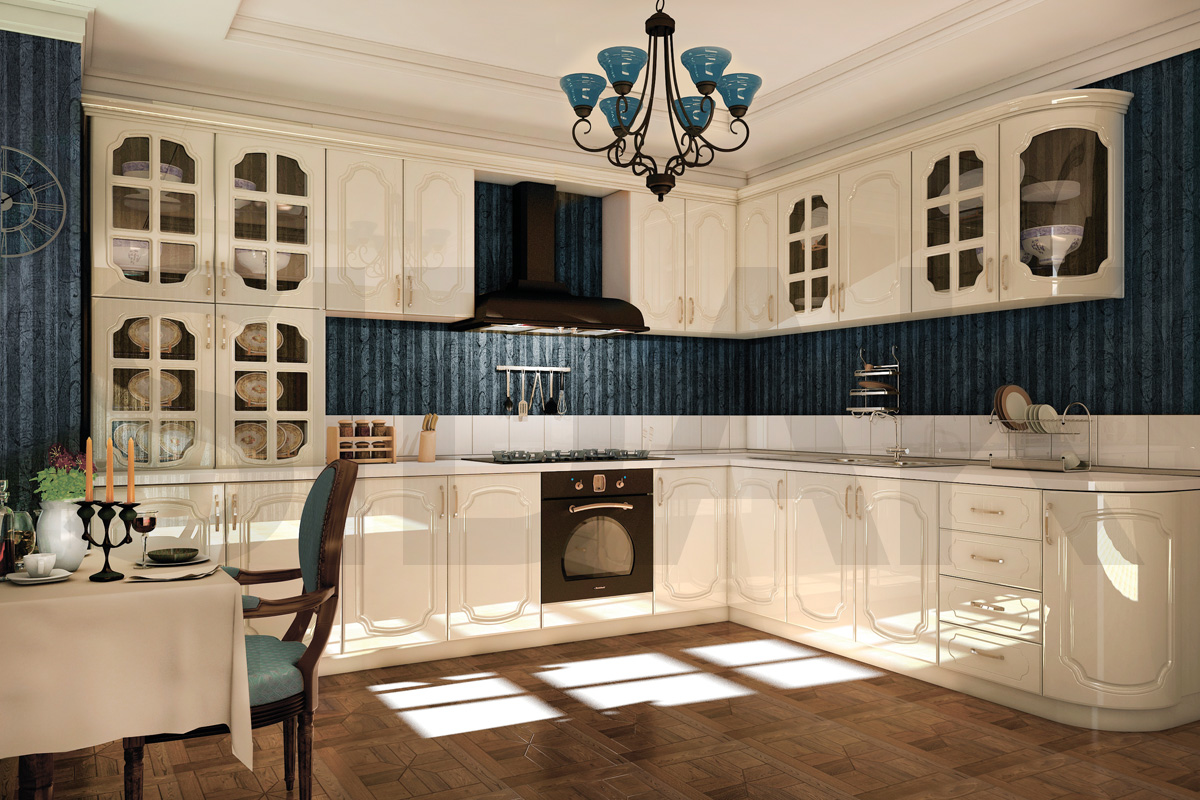 Фасады для кухни Классика Фрезеровка «Классика Романская» Рубелит №555 SIDAK SIST1301-204 - Вид №1