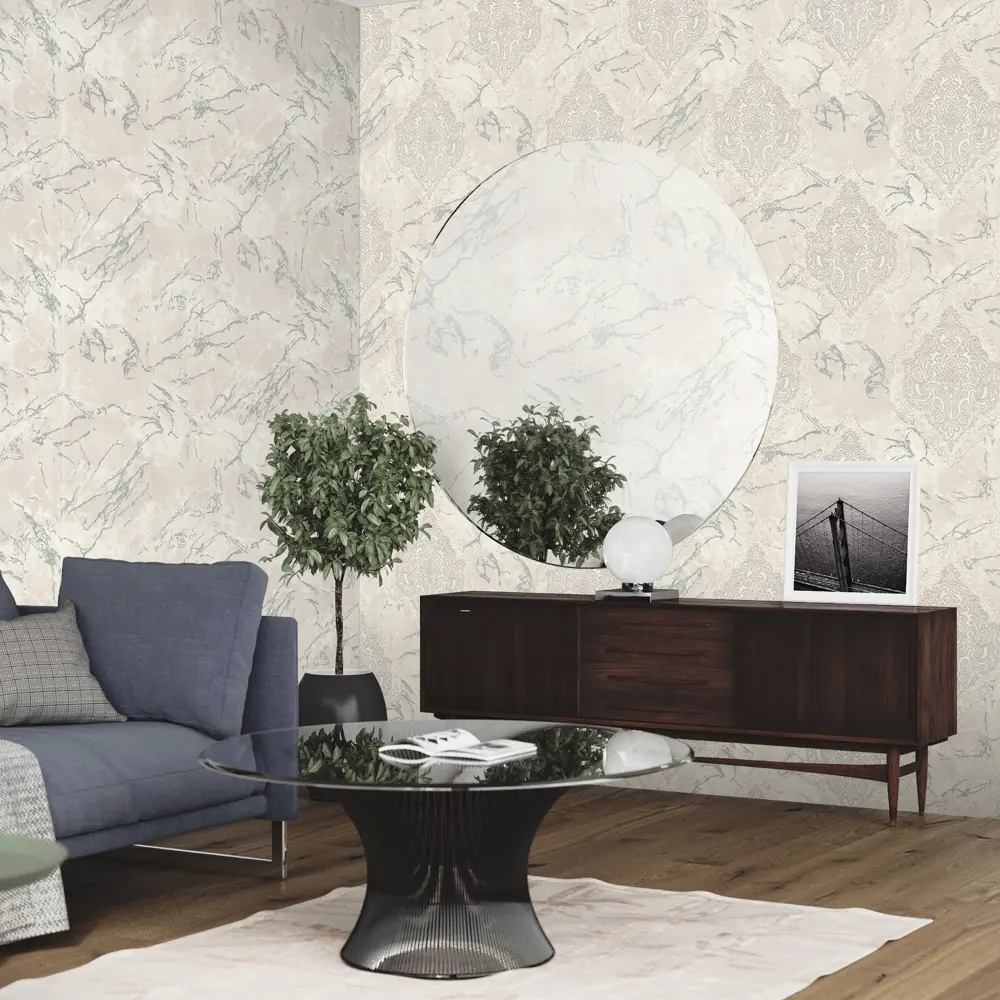 Обои флизелиновые Euro Decor Sultan белые 1.06 м 7135-00 89111965 STLM-2076195 - Вид №3