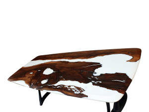 Прямоугольный стол из смолы и орехового дерева