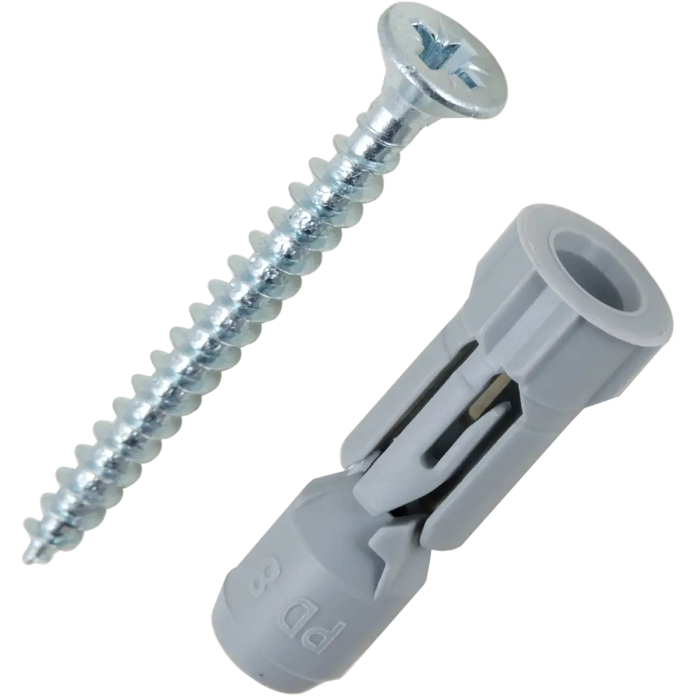 Дюбель для гипсокартона Fischer PD с шурупом, 8х29 мм, нейлон/оцинкованная сталь, 5 шт STLM-2047341 - Вид №1
