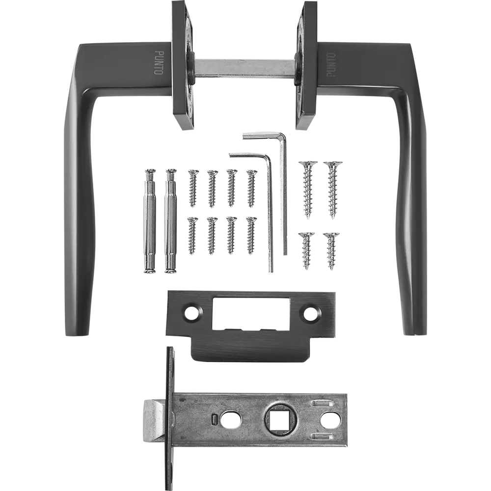 Дверные ручки Punto Cosmo без запирания комплект цвет графит STLM-2170285 - Вид №1