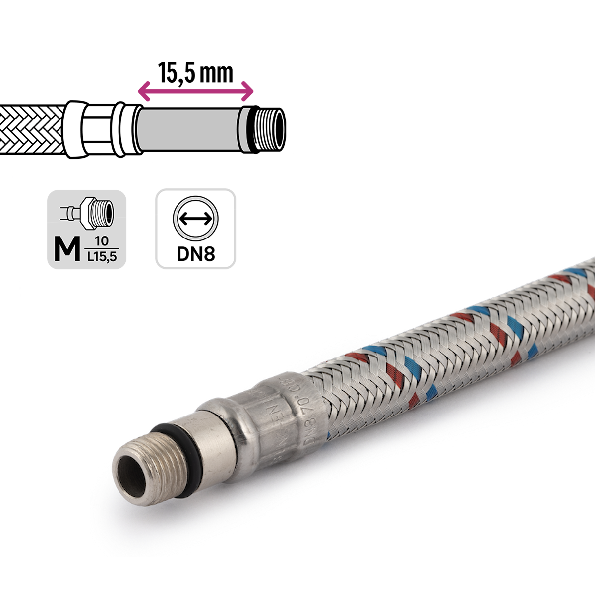 Гибкая подводка Equation для смесителей - 40 см с термостойкой оплеткой 82661647 STLM-0033129 - Вид №3