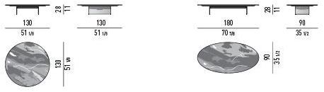 Minotti Низкий овальный мраморный журнальный столик Linha sun-id-1423681 - Вид №1