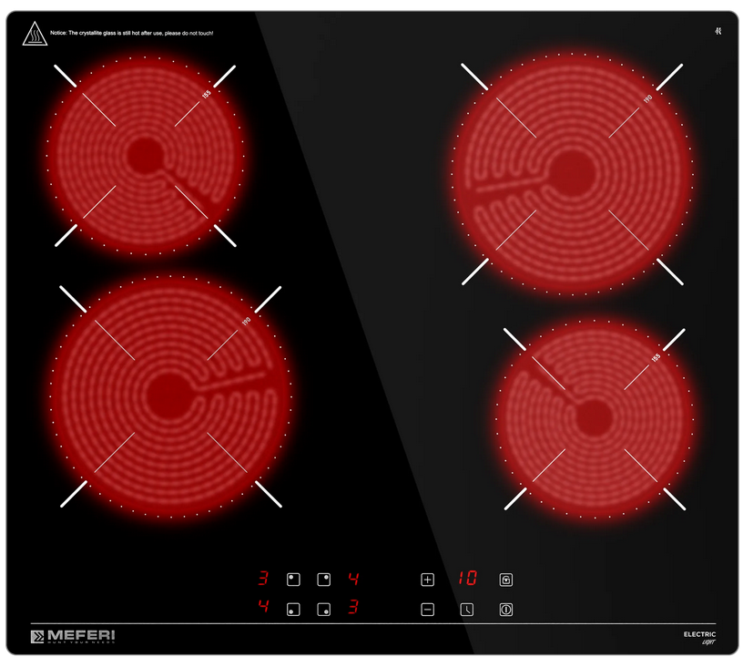 9168761 Электрическая варочная поверхность Meferi MEH604BK LIGHT STDN-0023134 - Вид №2