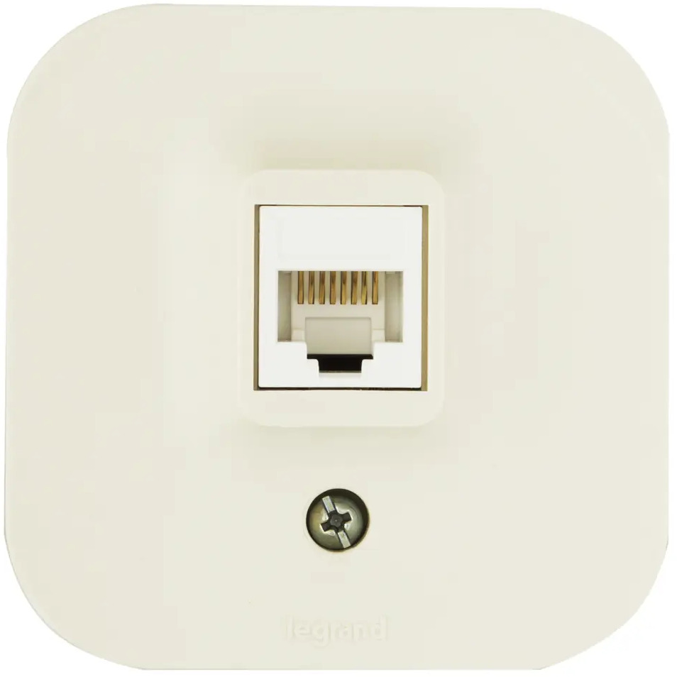 Компьютерная розетка Legrand Quteo RJ45 UTP категории 5E слоновая кость 16158304