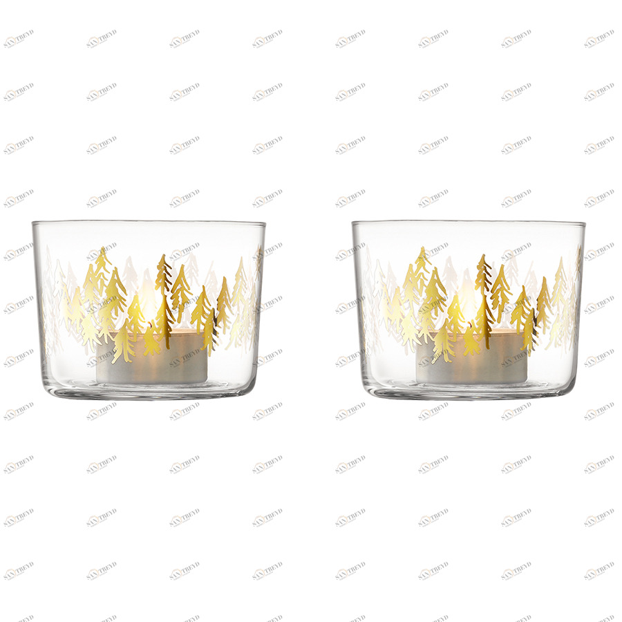 Подсвечник стеклянный золотистый 2 штуки Fir Matellic LSA INTERNATIONAL  00-3880710 Золото 