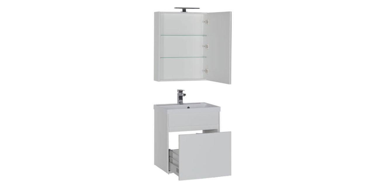 Комплект мебели Aquanet Латина 60 белый (1 ящик) 00180120 - Вид №2