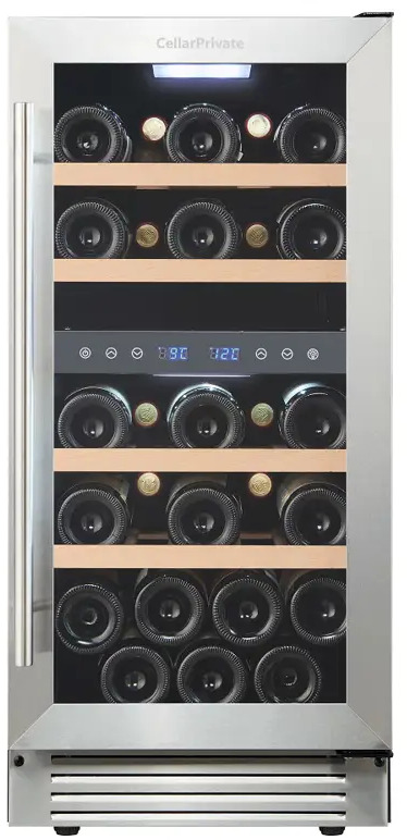 91023643 Винный шкаф Cellar Private CP027-2T 38x82.50x58 см 27 бутылок цвет черный/светло-серый STLM-0445482