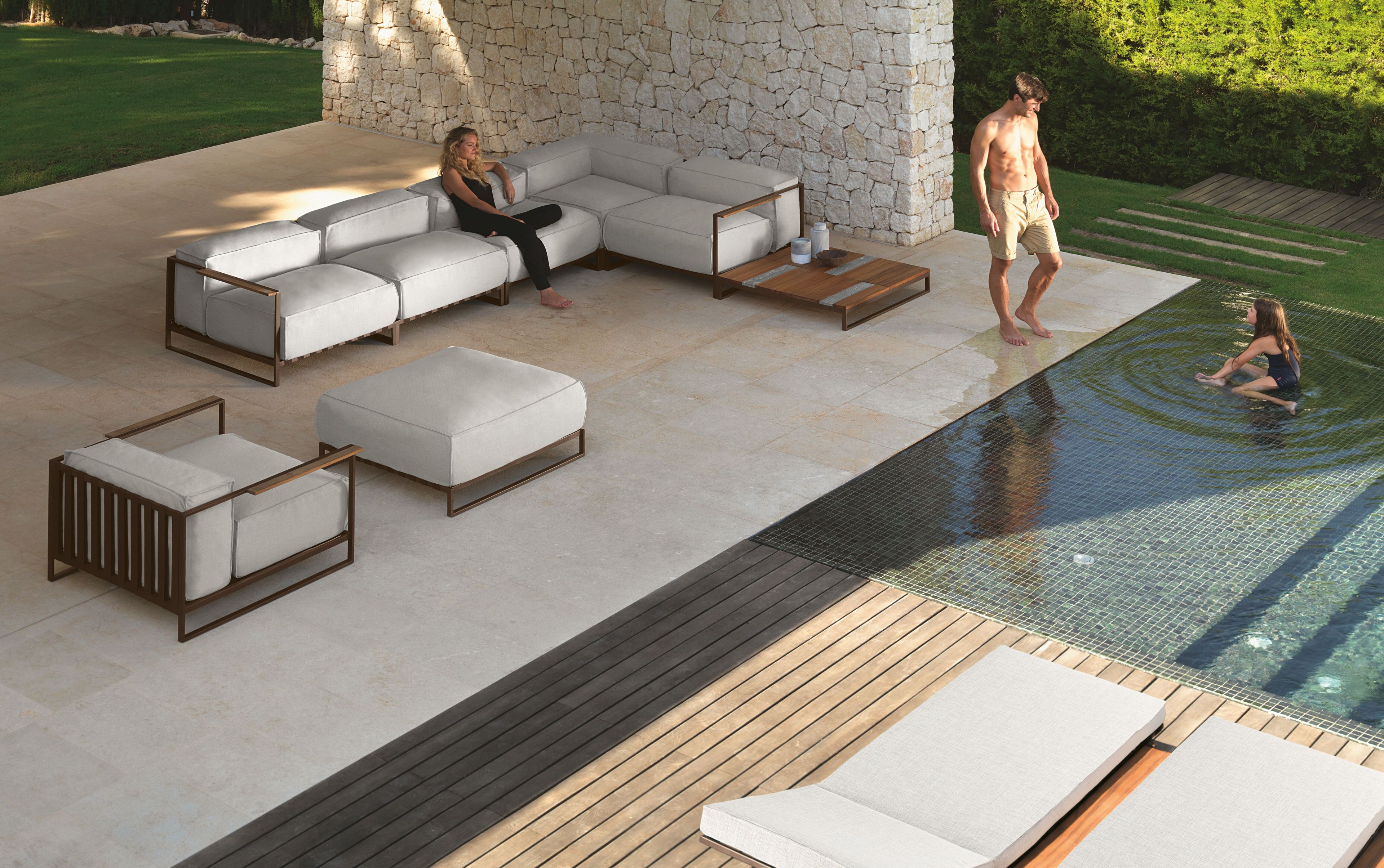 Ткань съемный прямоугольный сад пуфик Talenti Casilda ARCH-00117206 - Вид №2