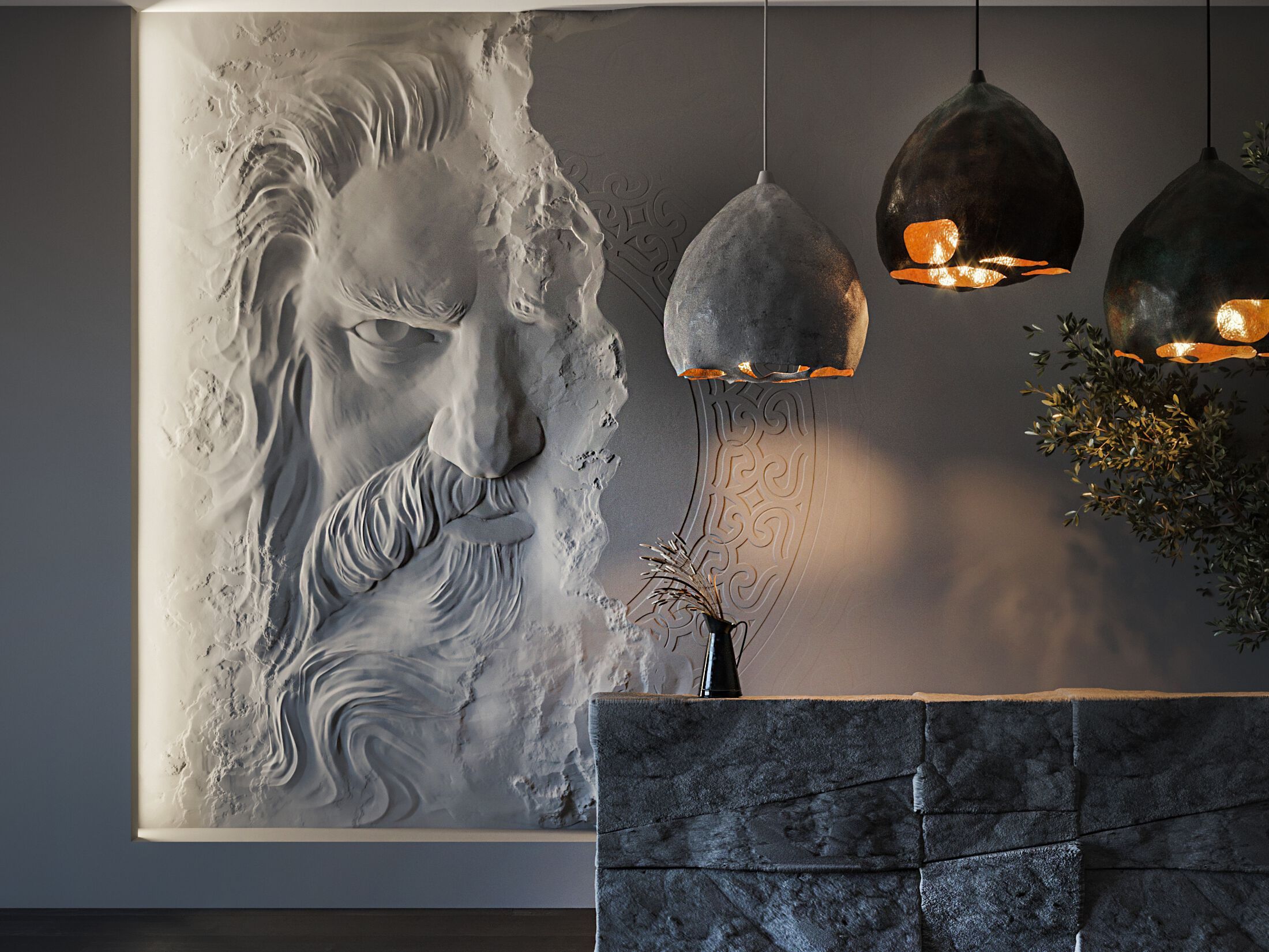 Трехмерная декоративная гипсовая панель WallDeco STONEMAN ARCH-00010560